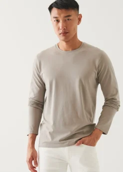 PATRICK ASSARAF Pima Cotton Stretch Long Sleeve T-Shirt|Men T-Shirts