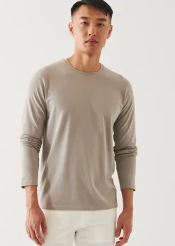 PATRICK ASSARAF Pima Cotton Stretch Long Sleeve T-Shirt|Men T-Shirts