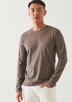 PATRICK ASSARAF Pima Cotton Stretch Long Sleeve T-Shirt|Men T-Shirts