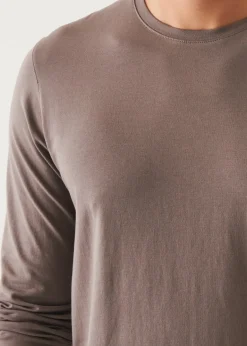 PATRICK ASSARAF Pima Cotton Stretch Long Sleeve T-Shirt|Men T-Shirts
