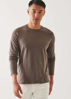 PATRICK ASSARAF Pima Cotton Stretch Long Sleeve T-Shirt|Men T-Shirts