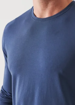 PATRICK ASSARAF Pima Cotton Stretch Long Sleeve T-Shirt|Men T-Shirts