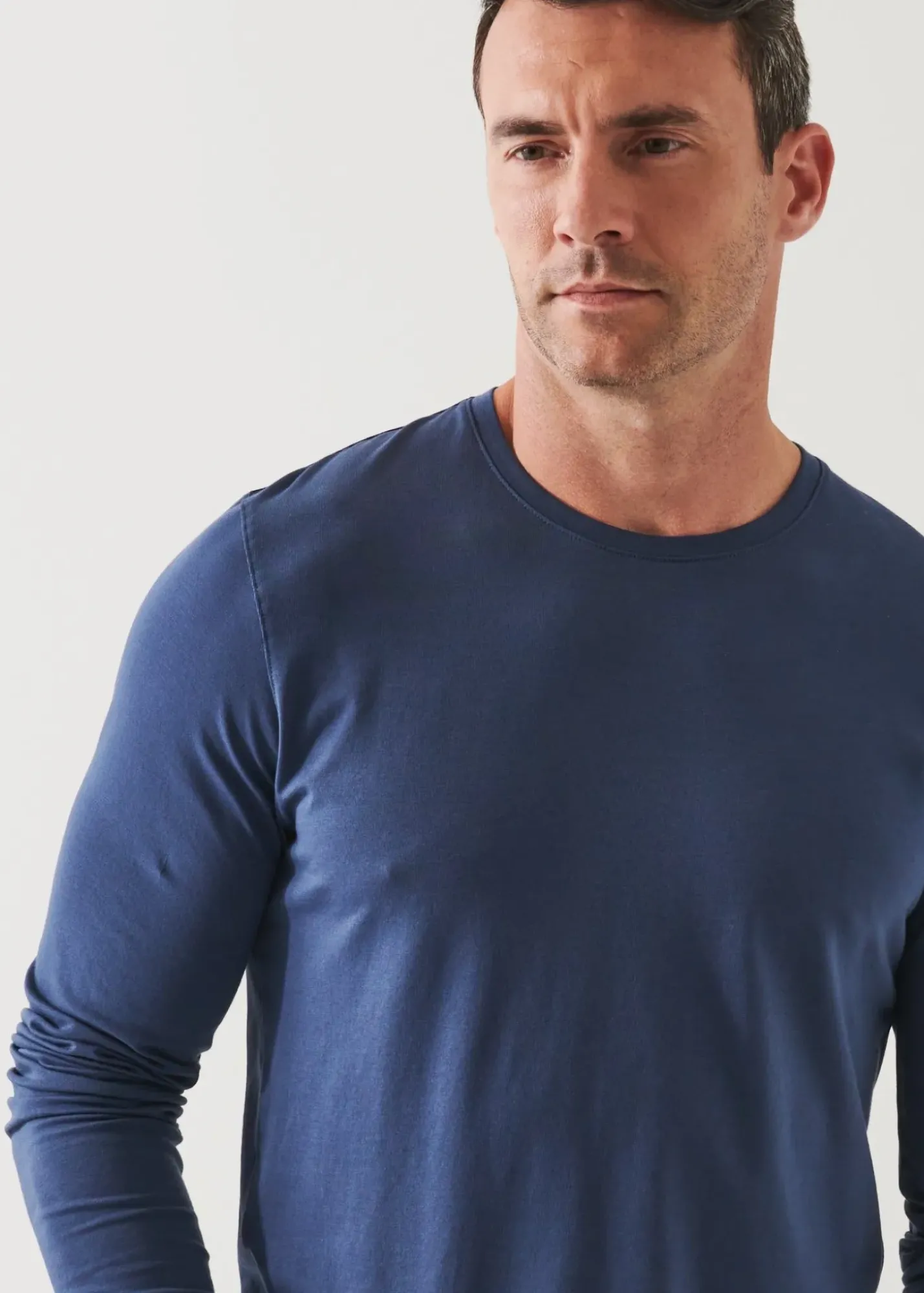 PATRICK ASSARAF Pima Cotton Stretch Long Sleeve T-Shirt|Men T-Shirts