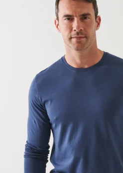 PATRICK ASSARAF Pima Cotton Stretch Long Sleeve T-Shirt|Men T-Shirts