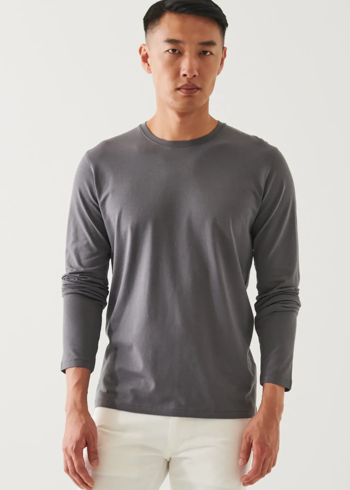 PATRICK ASSARAF Pima Cotton Stretch Long Sleeve T-Shirt|Men T-Shirts