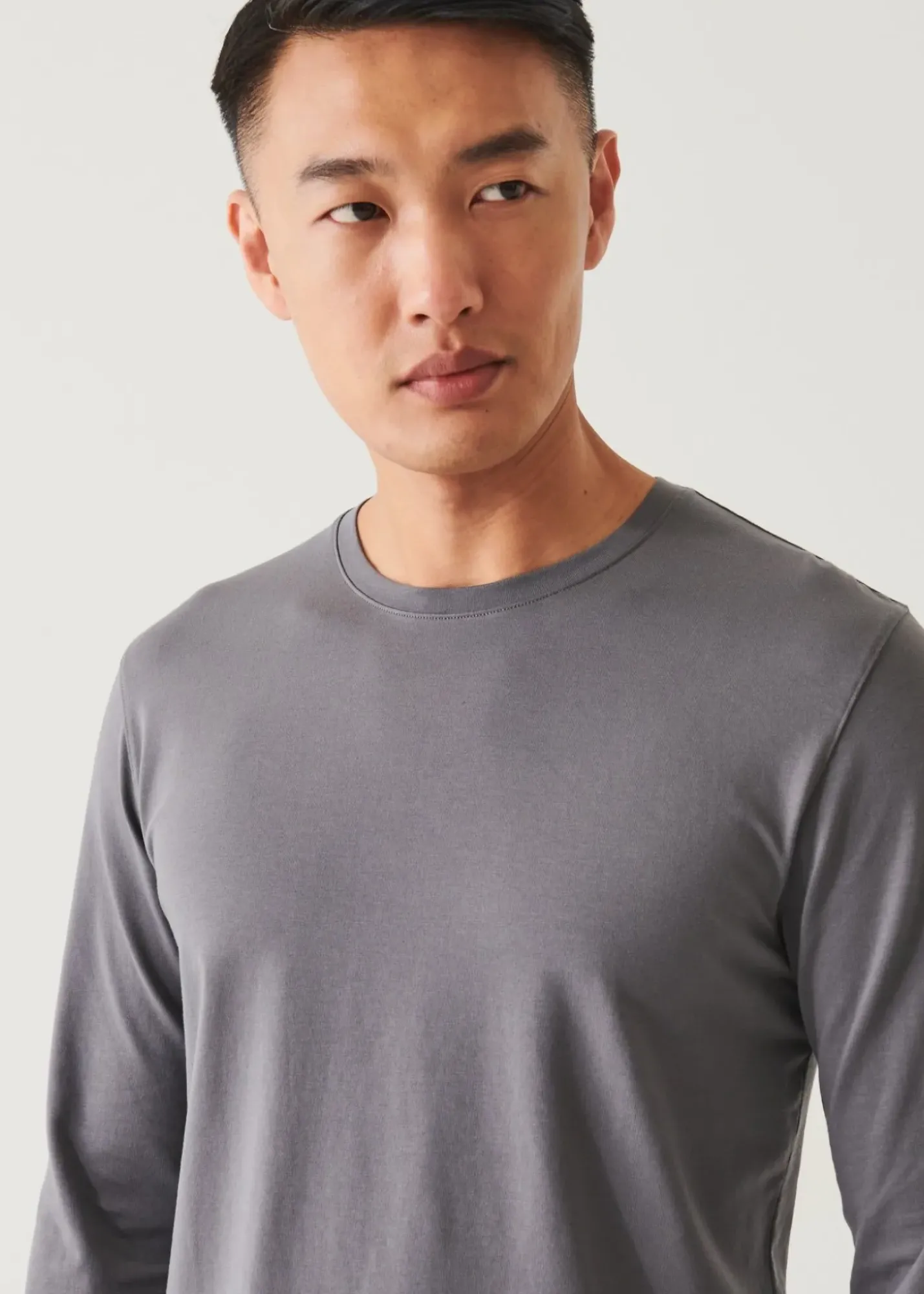 PATRICK ASSARAF Pima Cotton Stretch Long Sleeve T-Shirt|Men T-Shirts