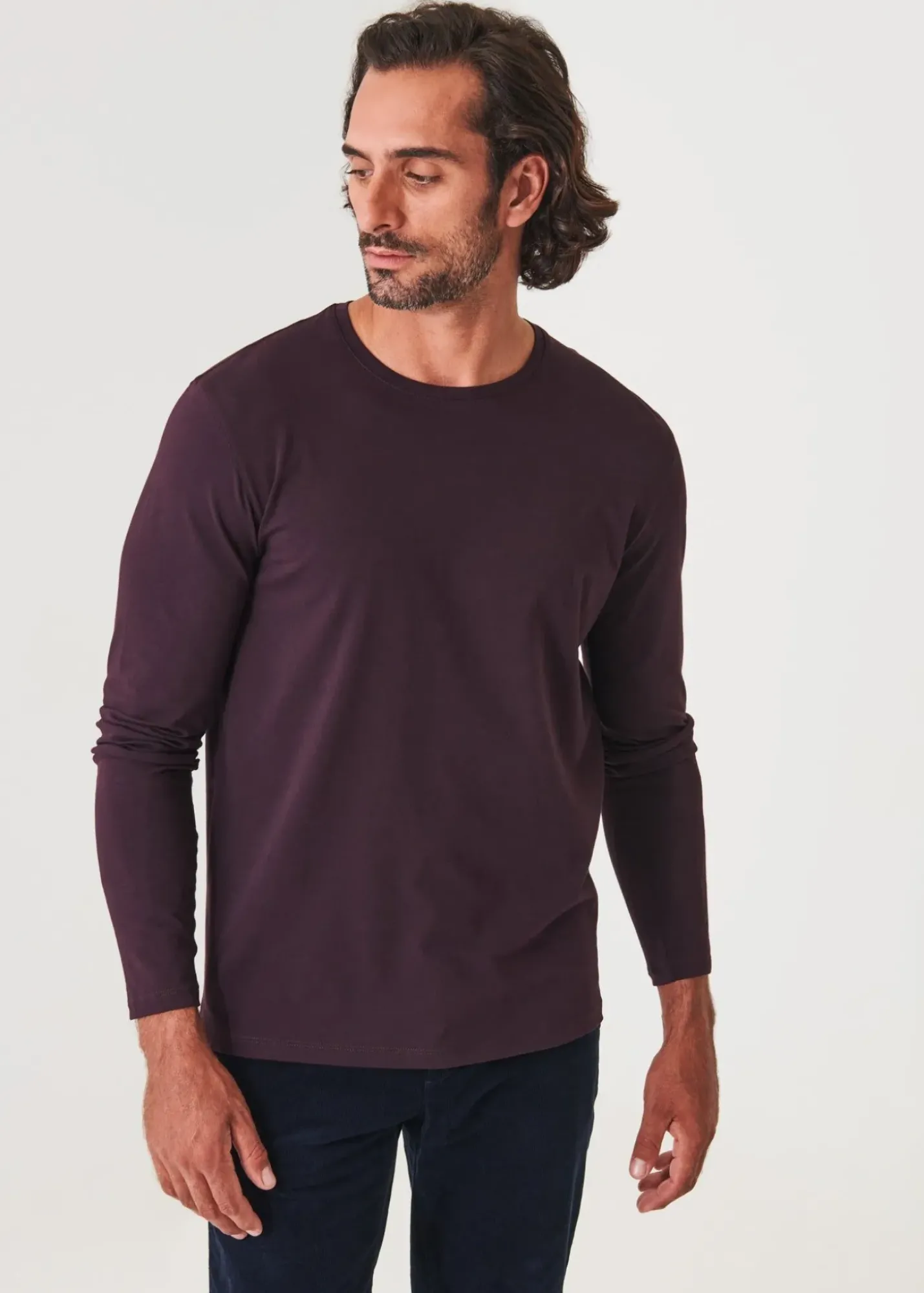 PATRICK ASSARAF Pima Cotton Stretch Long Sleeve T-Shirt|Men T-Shirts