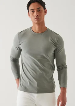 PATRICK ASSARAF Pima Cotton Stretch Long Sleeve T-Shirt|Men T-Shirts