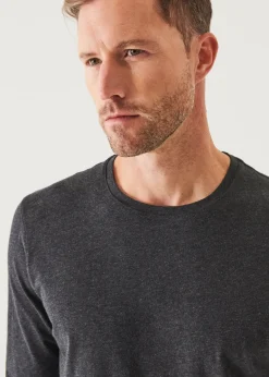 PATRICK ASSARAF Pima Cotton Stretch Long Sleeve T-Shirt|Men T-Shirts