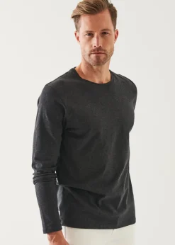 PATRICK ASSARAF Pima Cotton Stretch Long Sleeve T-Shirt|Men T-Shirts