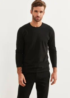 PATRICK ASSARAF Pima Cotton Stretch Long Sleeve T-Shirt|Men T-Shirts
