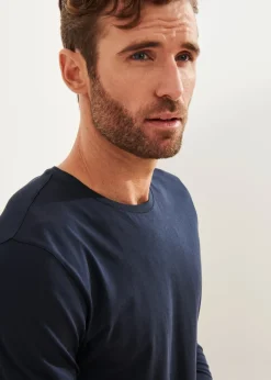 PATRICK ASSARAF Pima Cotton Stretch Long Sleeve T-Shirt|Men T-Shirts