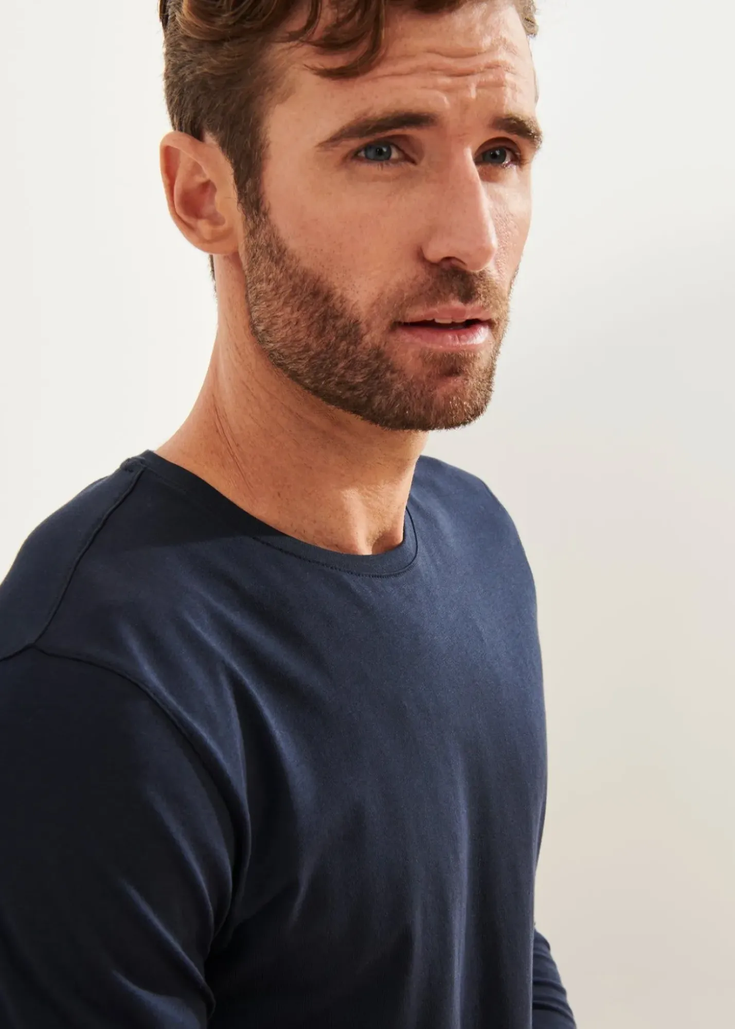 PATRICK ASSARAF Pima Cotton Stretch Long Sleeve T-Shirt|Men T-Shirts