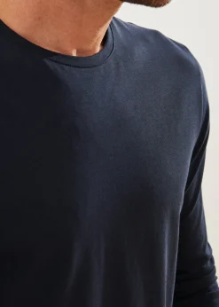 PATRICK ASSARAF Pima Cotton Stretch Long Sleeve T-Shirt|Men T-Shirts