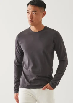 PATRICK ASSARAF Pima Cotton Stretch Long Sleeve T-Shirt|Men T-Shirts
