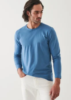 PATRICK ASSARAF Pima Cotton Stretch Long Sleeve T-Shirt|Men T-Shirts