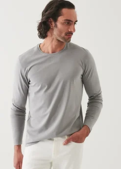 PATRICK ASSARAF Pima Cotton Stretch Long Sleeve T-Shirt|Men T-Shirts
