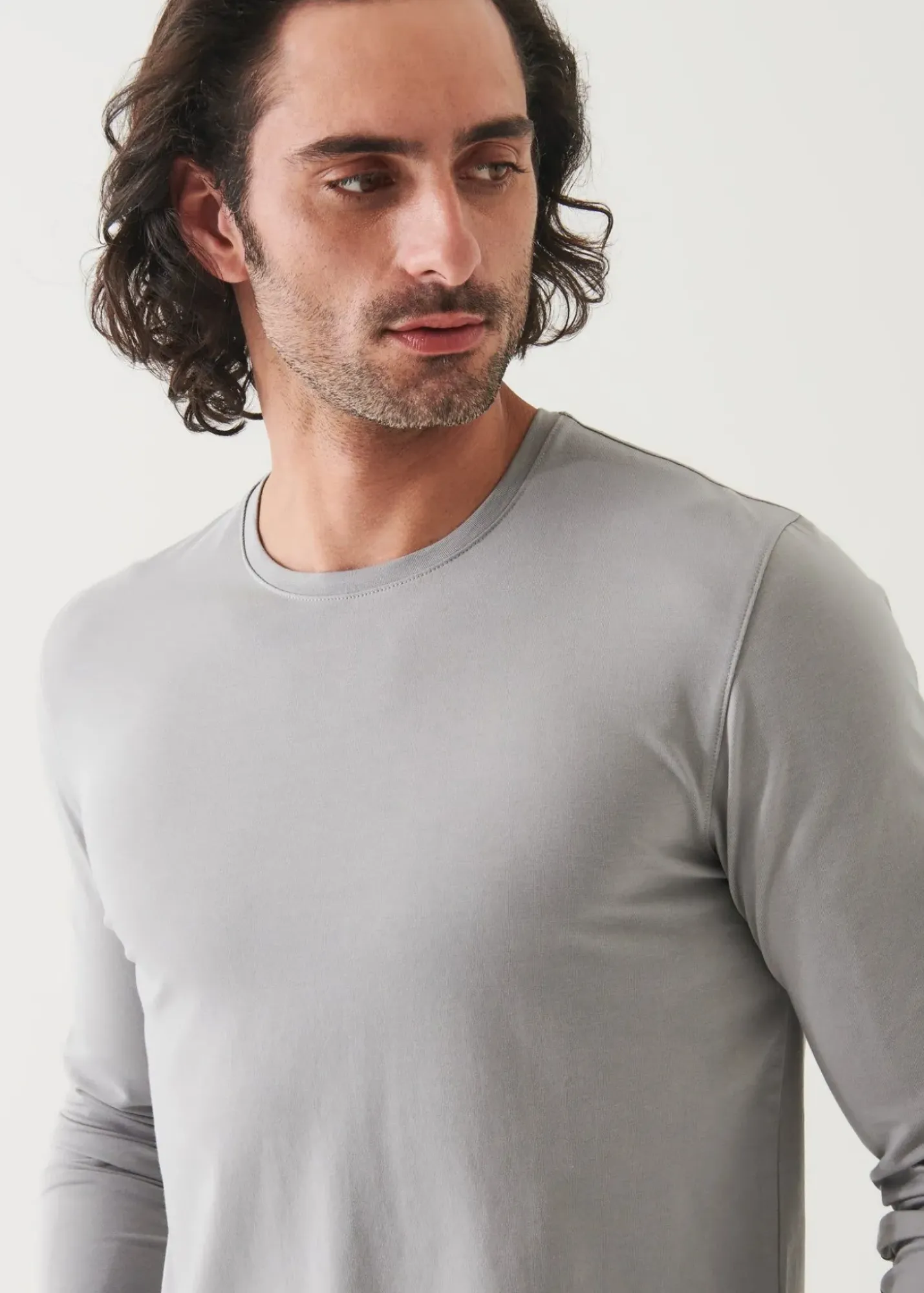 PATRICK ASSARAF Pima Cotton Stretch Long Sleeve T-Shirt|Men T-Shirts