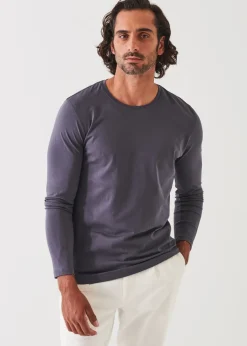 PATRICK ASSARAF Pima Cotton Stretch Long Sleeve T-Shirt|Men T-Shirts
