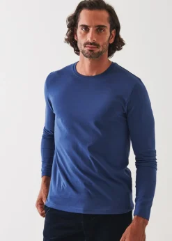 PATRICK ASSARAF Pima Cotton Stretch Long Sleeve T-Shirt|Men T-Shirts