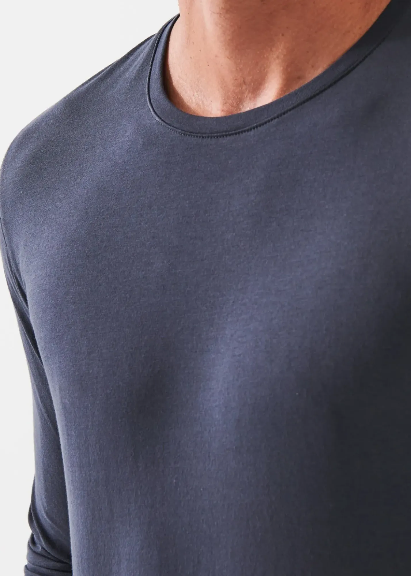 PATRICK ASSARAF Pima Cotton Stretch Long Sleeve T-Shirt|Men T-Shirts