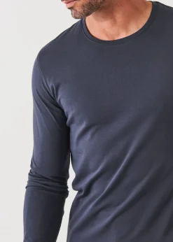PATRICK ASSARAF Pima Cotton Stretch Long Sleeve T-Shirt|Men T-Shirts