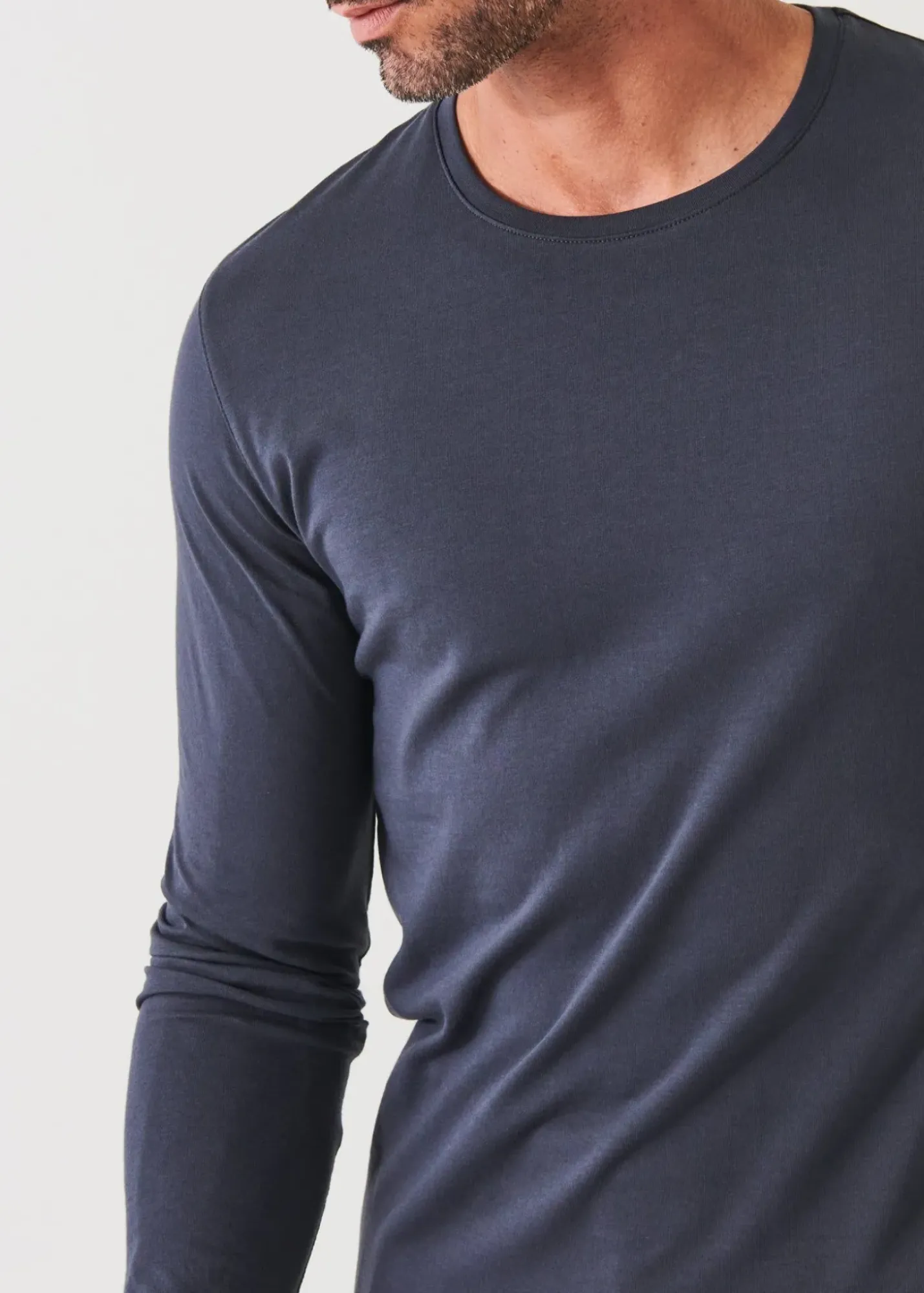 PATRICK ASSARAF Pima Cotton Stretch Long Sleeve T-Shirt|Men T-Shirts