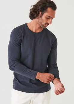PATRICK ASSARAF Pima Cotton Stretch Long Sleeve T-Shirt|Men T-Shirts