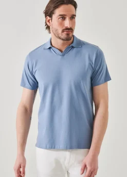 PATRICK ASSARAF Pima Cotton Stretch Open Polo|Men Polos