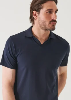 PATRICK ASSARAF Pima Cotton Stretch Open Polo|Men Polos