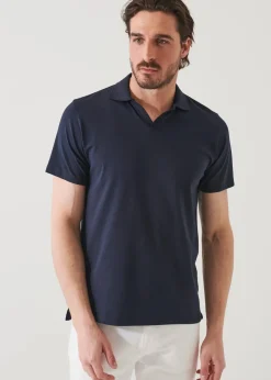 PATRICK ASSARAF Pima Cotton Stretch Open Polo|Men Polos