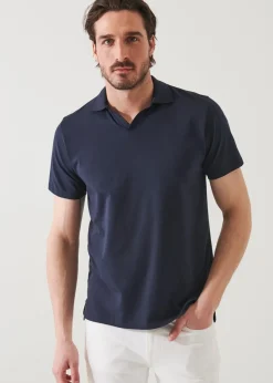 PATRICK ASSARAF Pima Cotton Stretch Open Polo|Men Polos