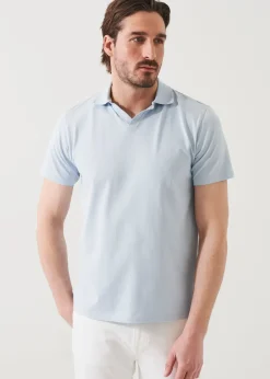 PATRICK ASSARAF Pima Cotton Stretch Open Polo|Men Polos