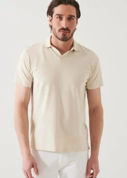 PATRICK ASSARAF Pima Cotton Stretch Open Polo|Men Polos