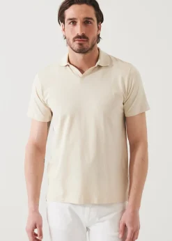 PATRICK ASSARAF Pima Cotton Stretch Open Polo|Men Polos