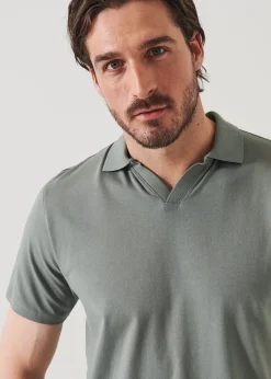 PATRICK ASSARAF Pima Cotton Stretch Open Polo|Men Polos