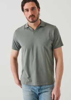 PATRICK ASSARAF Pima Cotton Stretch Open Polo|Men Polos