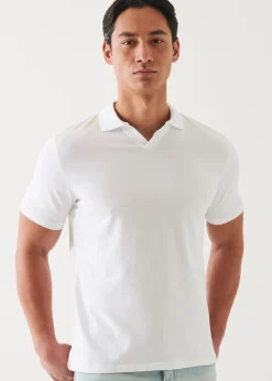 PATRICK ASSARAF Pima Cotton Stretch Open Polo|Men Polos