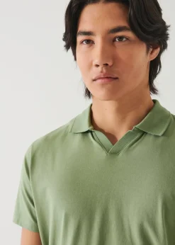 PATRICK ASSARAF Pima Cotton Stretch Open Polo|Men Polos