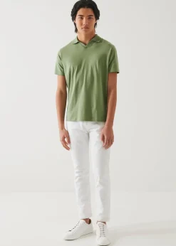 PATRICK ASSARAF Pima Cotton Stretch Open Polo|Men Polos