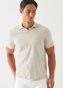PATRICK ASSARAF Pima Cotton Stretch Open Polo|Men Polos