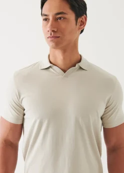 PATRICK ASSARAF Pima Cotton Stretch Open Polo|Men Polos
