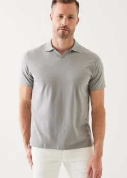 PATRICK ASSARAF Pima Cotton Stretch Open Polo|Men Polos