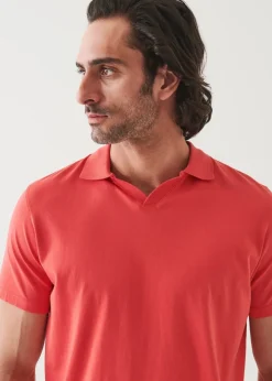 PATRICK ASSARAF Pima Cotton Stretch Open Polo|Men Polos