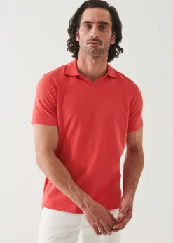 PATRICK ASSARAF Pima Cotton Stretch Open Polo|Men Polos