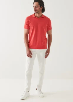 PATRICK ASSARAF Pima Cotton Stretch Open Polo|Men Polos