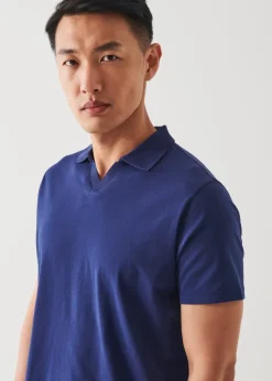 PATRICK ASSARAF Pima Cotton Stretch Open Polo|Men Polos