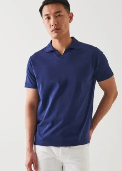 PATRICK ASSARAF Pima Cotton Stretch Open Polo|Men Polos