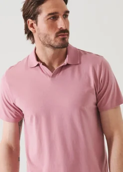 PATRICK ASSARAF Pima Cotton Stretch Open Polo|Men Polos