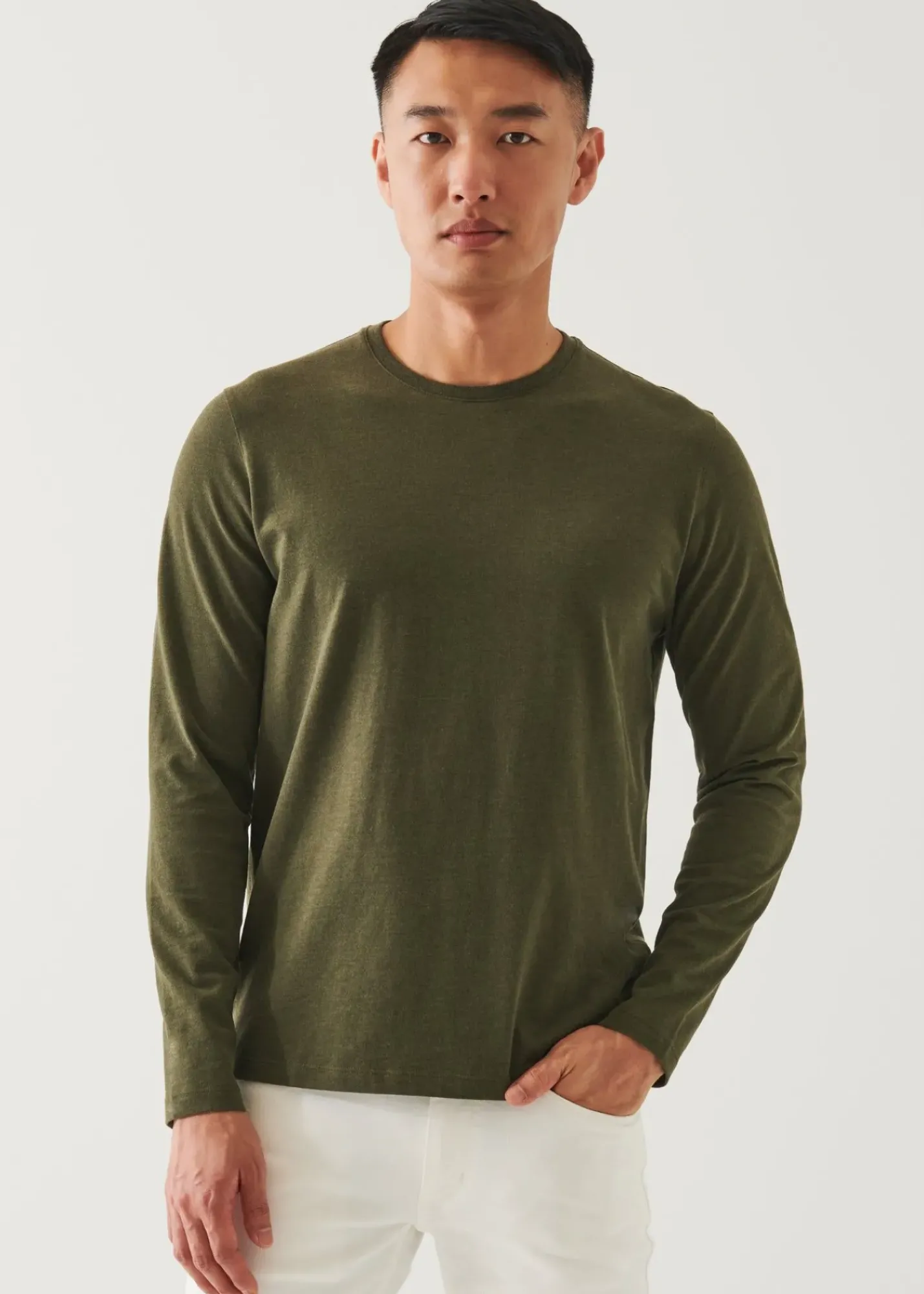 PATRICK ASSARAF Pima Cotton Stretch Overdye T-Shirt|Men T-Shirts